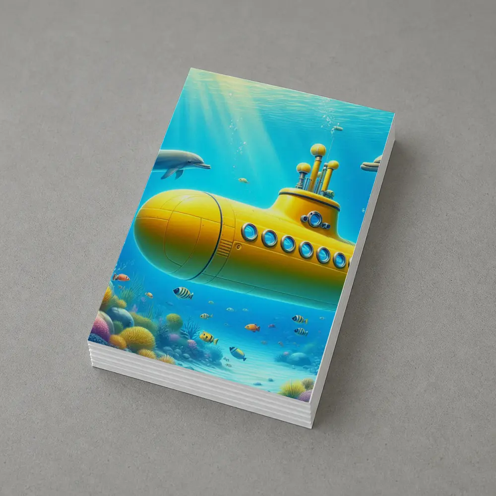 Yellow Submarine Underwater Ocean Scene Art – Postcards
