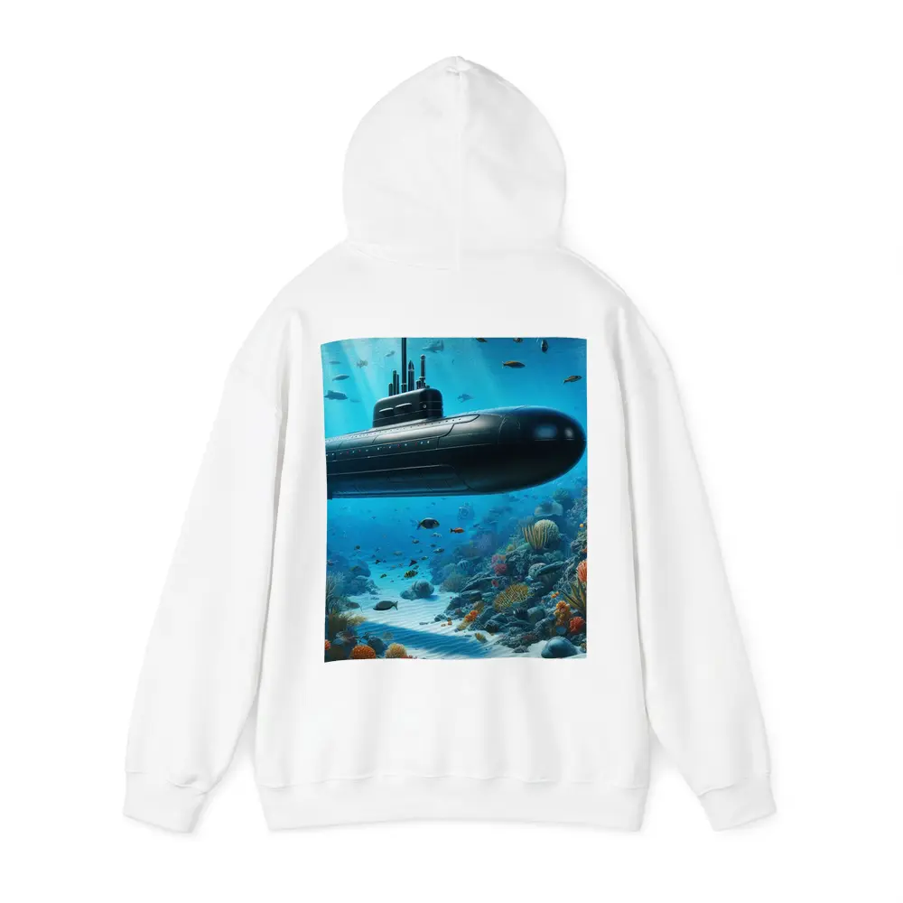 Black Submarine Underwater Coral Reef Scene – Hoodies