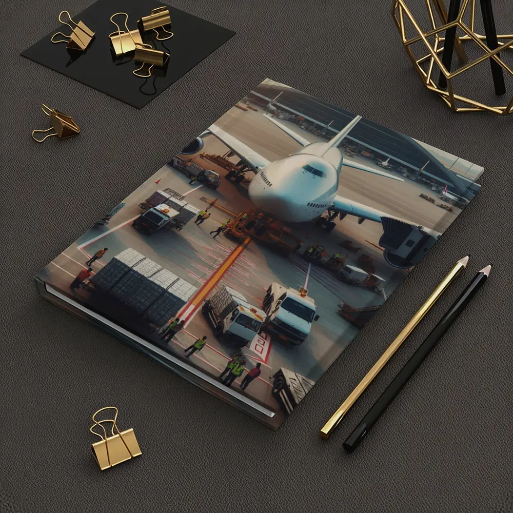 Wide Body Airplane Loading At Busy Airport – Notebooks