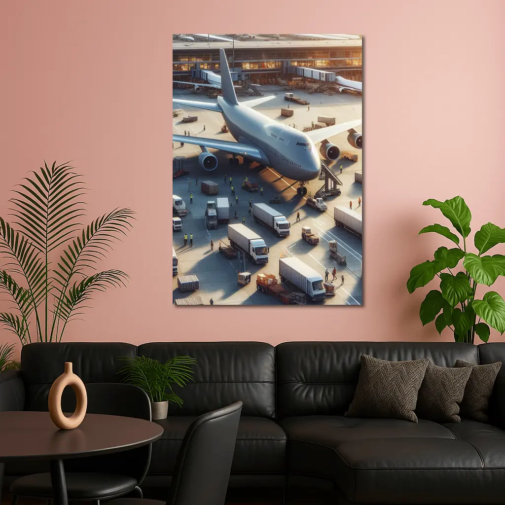 Boeing 747 Airport Ground Crew Operations – Wall Art