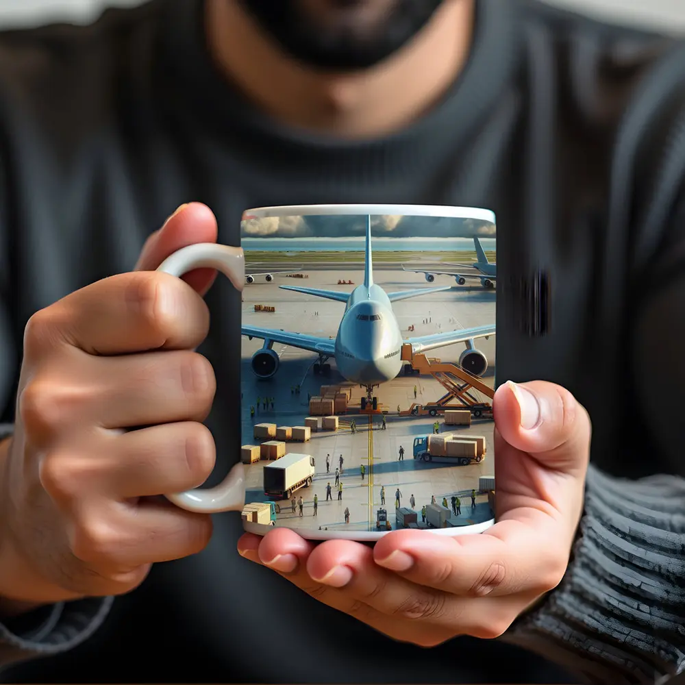 Cargo Plane Airport Ground Crew Loading – Mugs