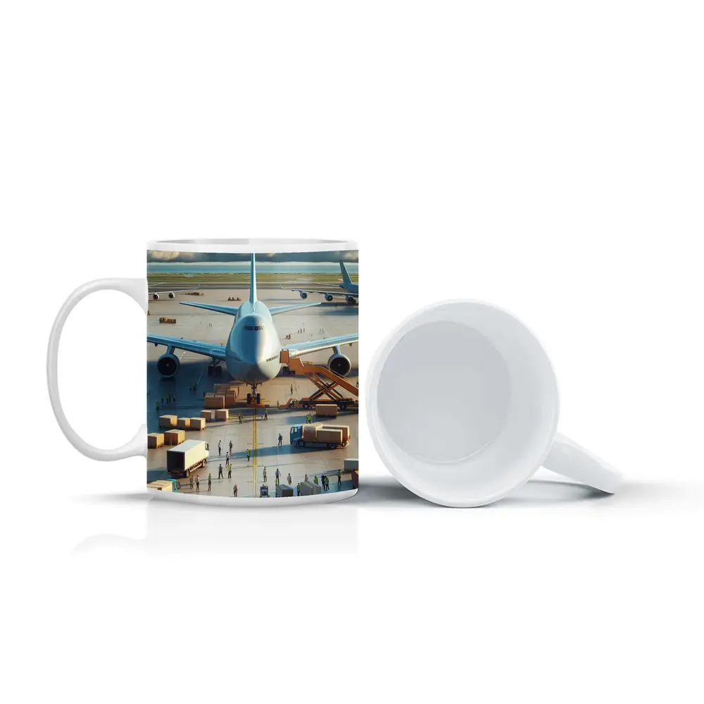 Cargo Plane Airport Ground Crew Loading – Mugs