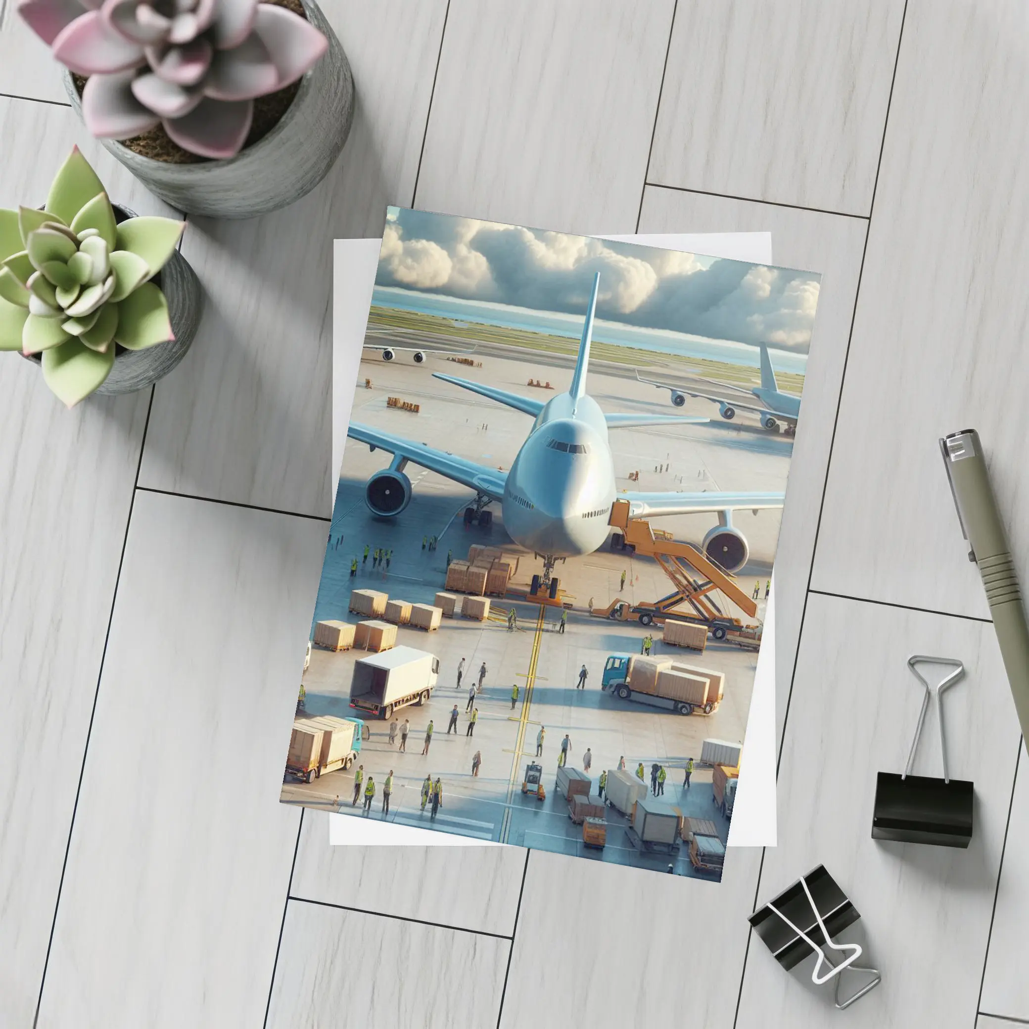 Cargo Plane Airport Ground Crew Loading – Postcards