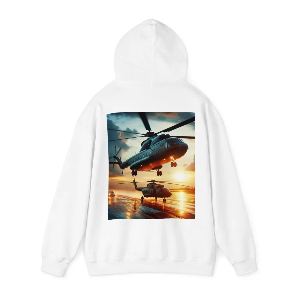 Military Helicopters Taking Off At Sunset – Hoodies