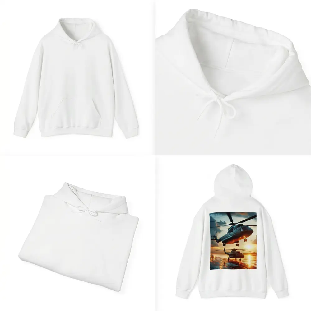 Military Helicopters Taking Off At Sunset – Hoodies