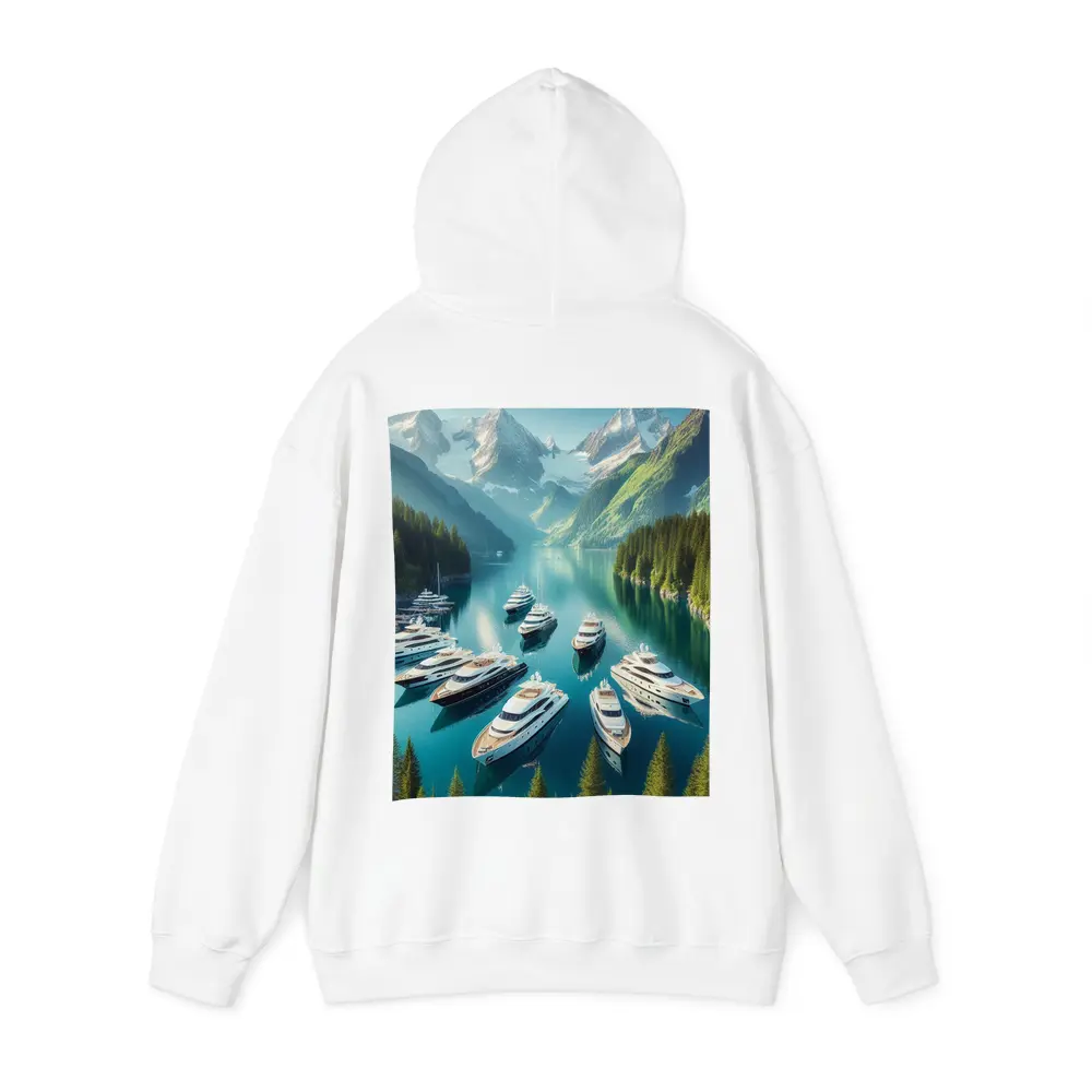 Luxury Yachts Anchored in Mountain Lake – Hoodies