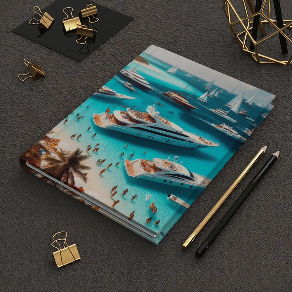 Luxury Yachts Party Turquoise Tropical Beach – Notebooks