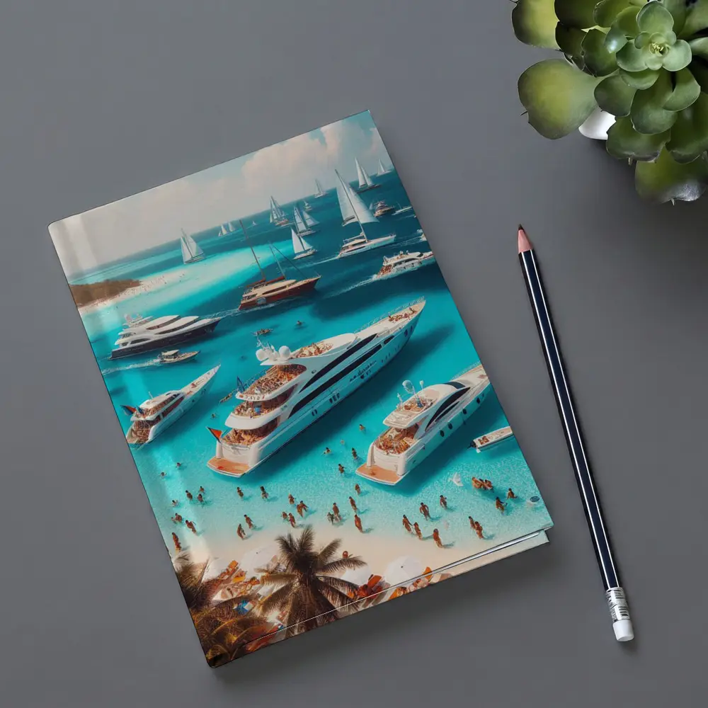 Luxury Yachts Party Turquoise Tropical Beach – Notebooks