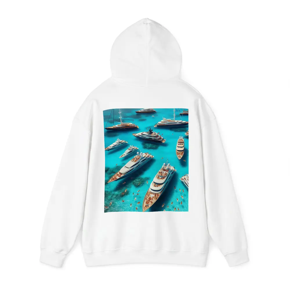 Luxury Yachts Aerial View Turquoise Ocean – Hoodies