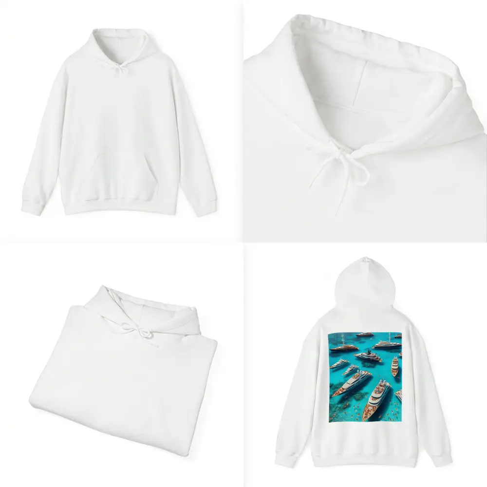 Luxury Yachts Aerial View Turquoise Ocean – Hoodies