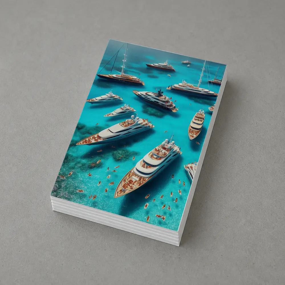 Luxury Yachts Aerial View Turquoise Ocean – Postcards