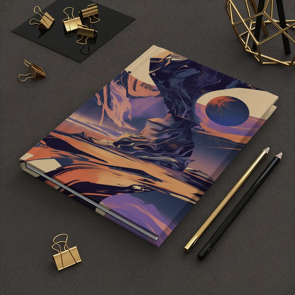 Abstract Space Landscape Swirling Planet Art – Notebooks