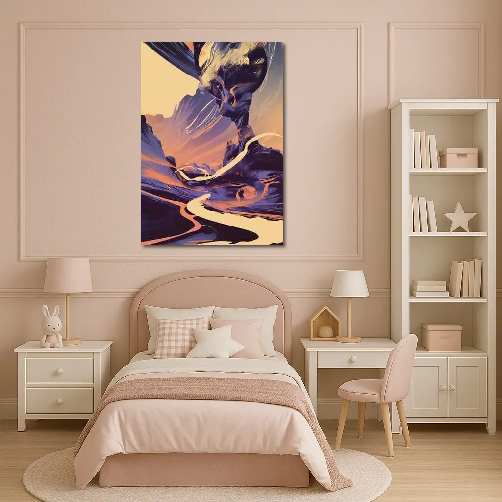 Desert Canyon Abstract Swirling Landscape Art – Wall Art