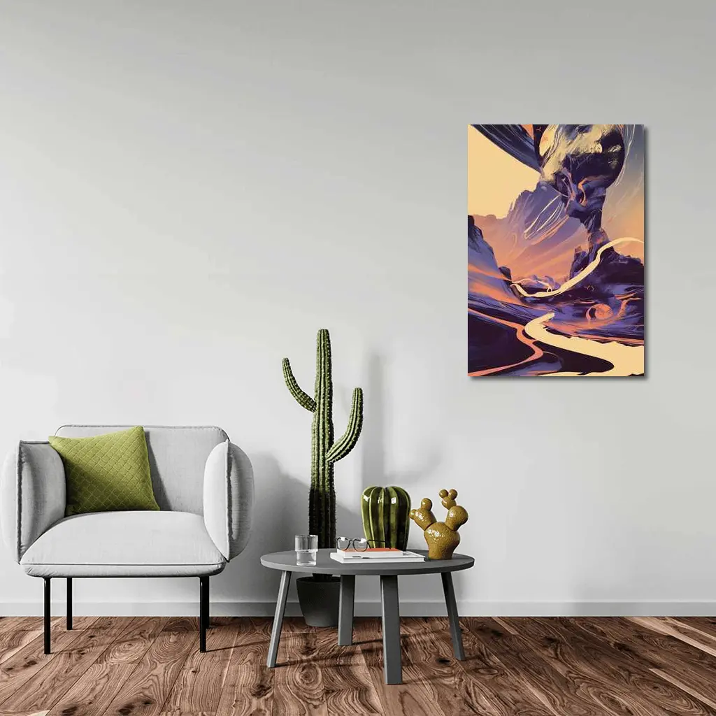 Desert Canyon Abstract Swirling Landscape Art – Wall Art