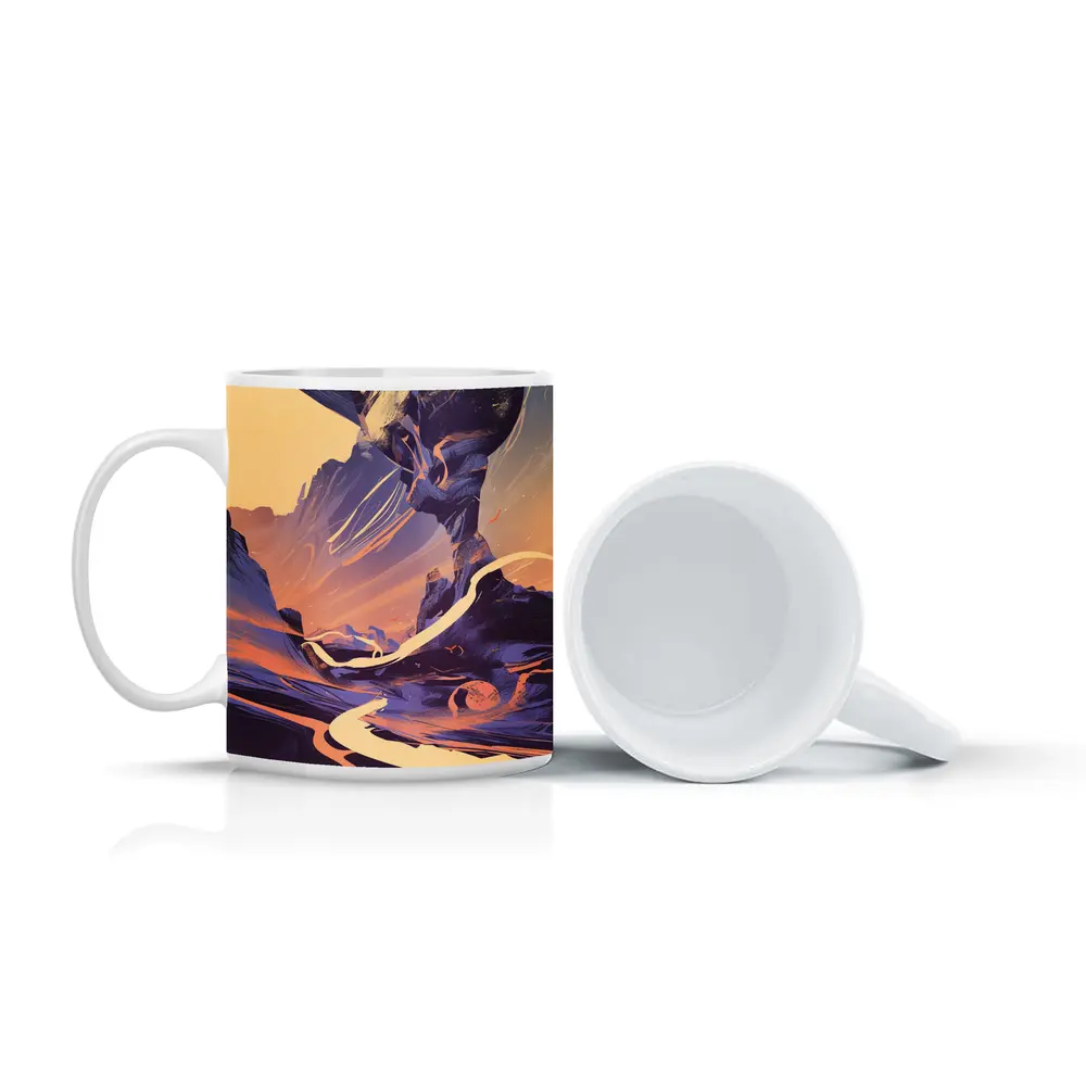 Desert Canyon Abstract Swirling Landscape Art – Mugs