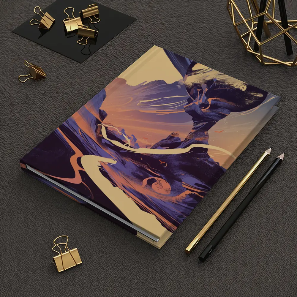 Desert Canyon Abstract Swirling Landscape Art – Notebooks