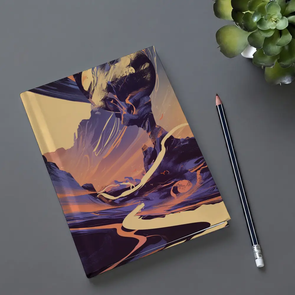 Desert Canyon Abstract Swirling Landscape Art – Notebooks
