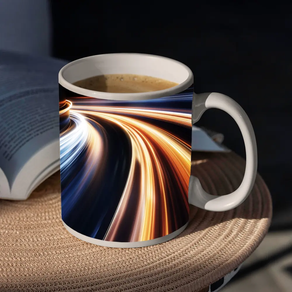 Speed Light Trails Abstract Dark Background – Mugs