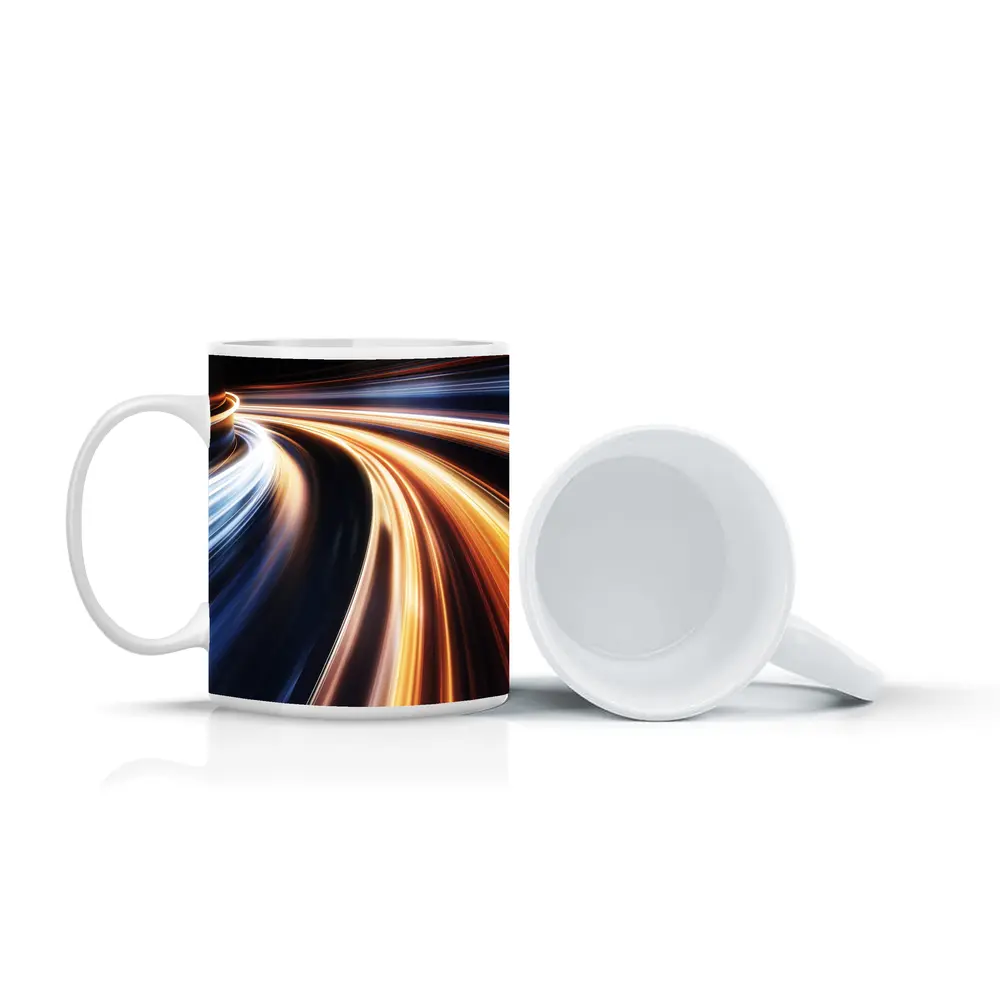 Speed Light Trails Abstract Dark Background – Mugs
