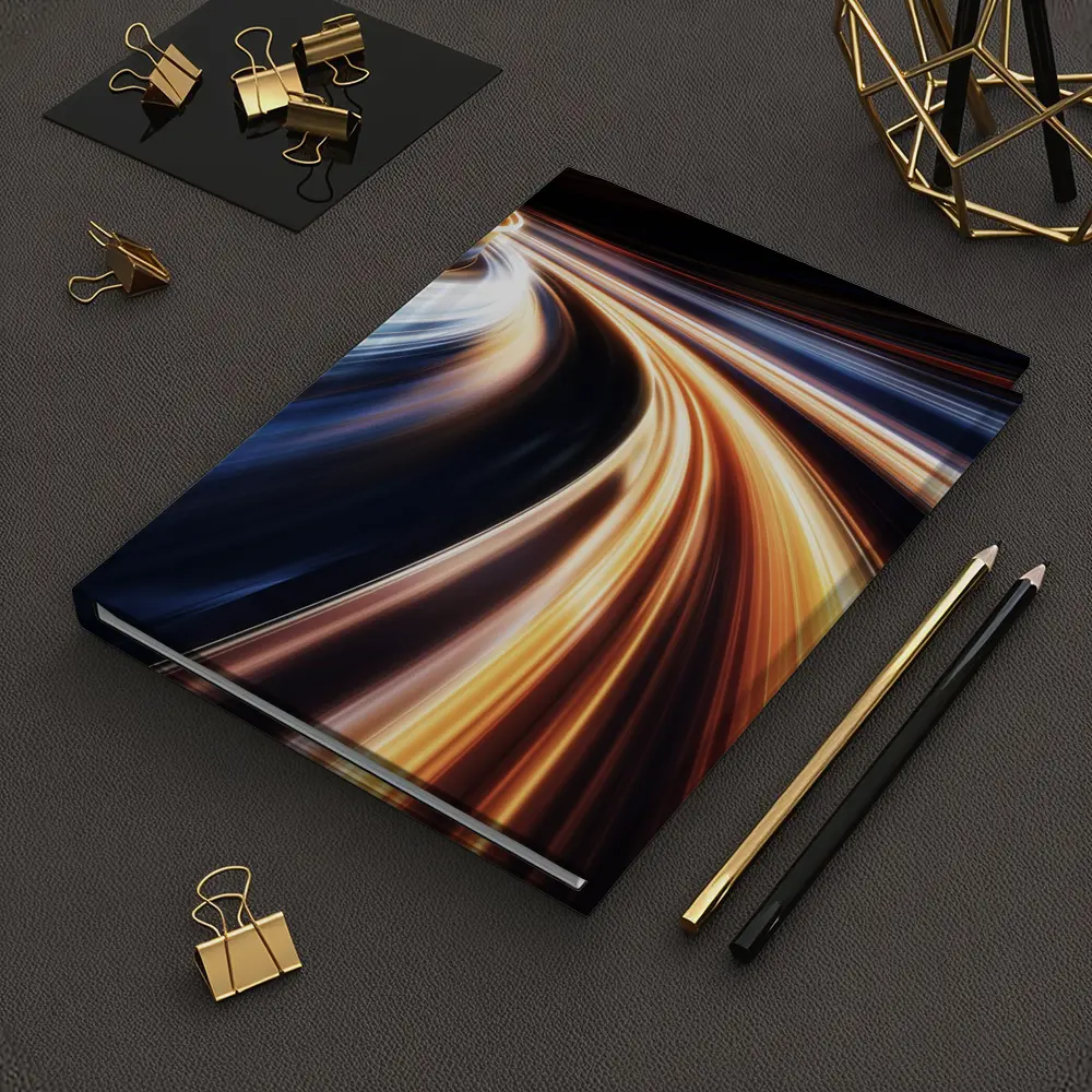 Speed Light Trails Abstract Dark Background – Notebooks
