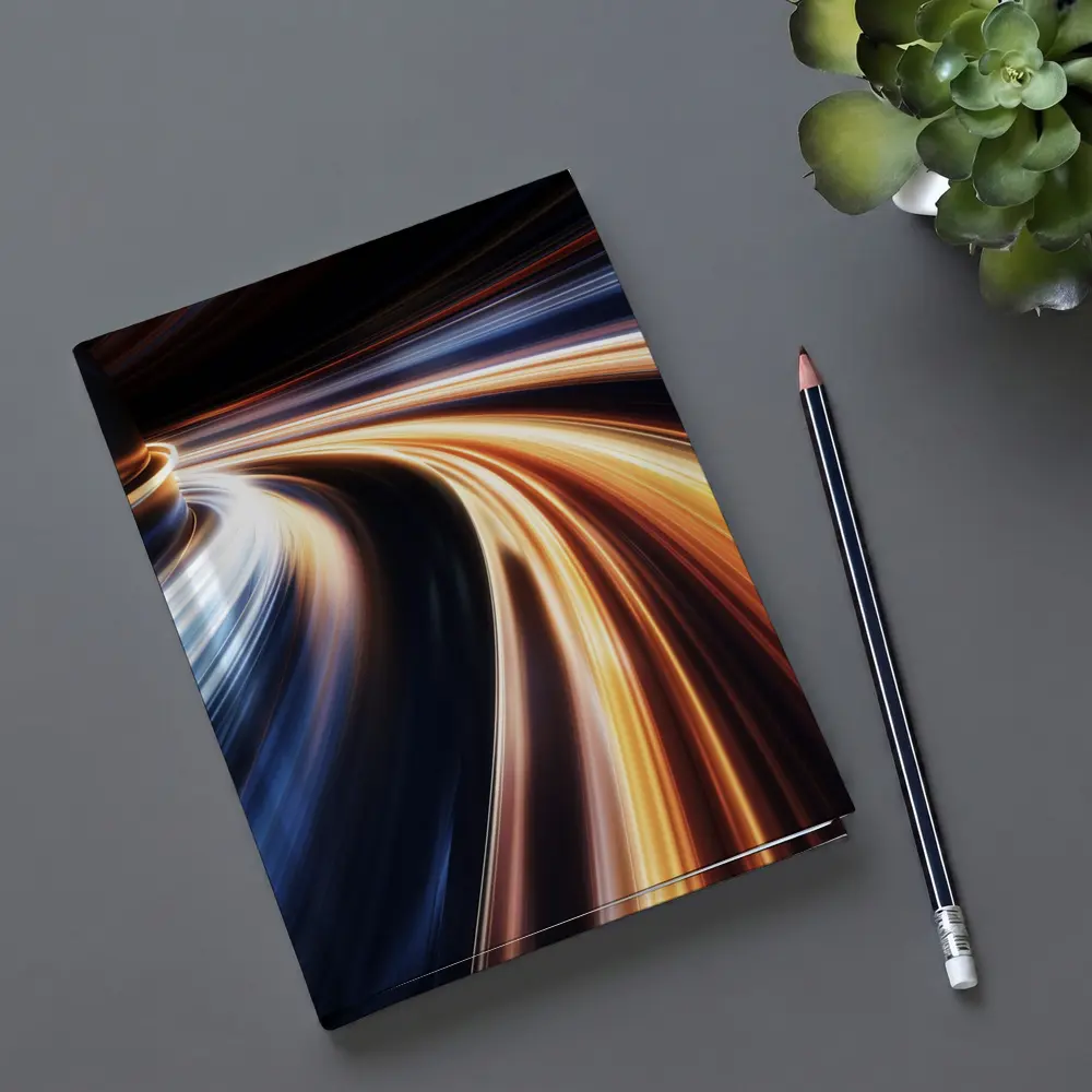 Speed Light Trails Abstract Dark Background – Notebooks