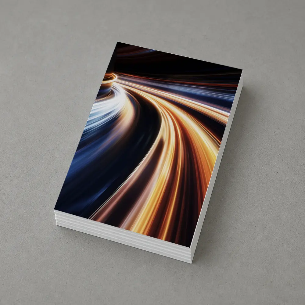 Speed Light Trails Abstract Dark Background – Postcards