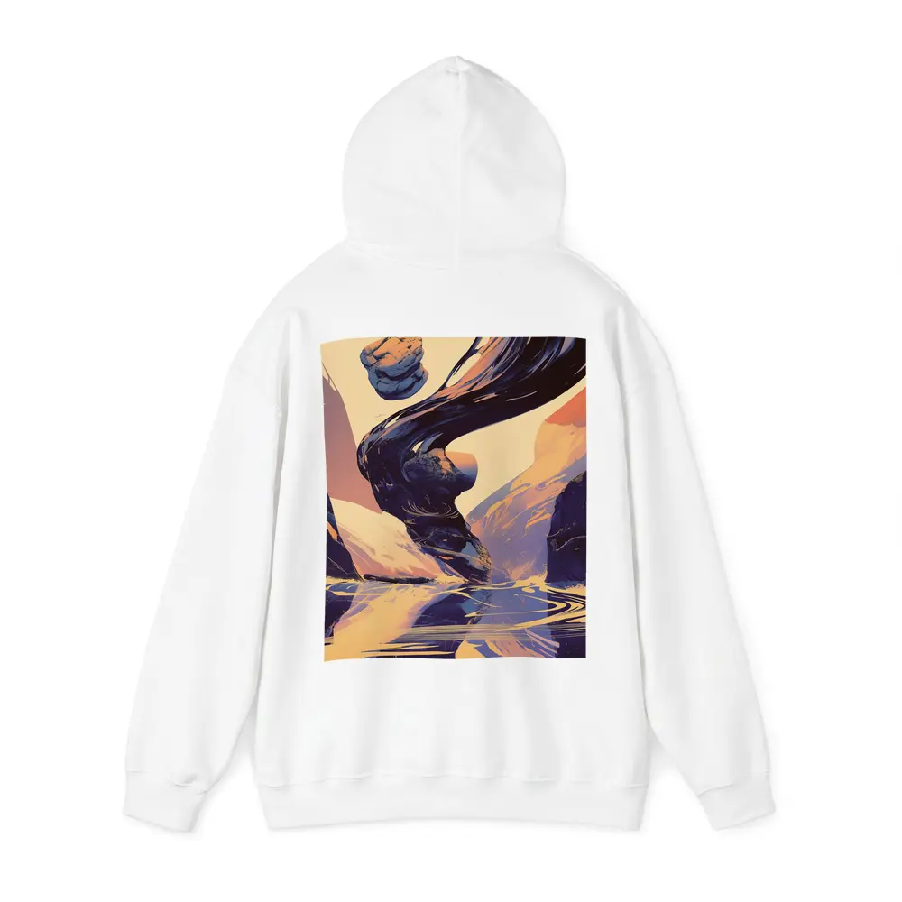 Abstract Dark Wave Canyon Surreal Art – Hoodies