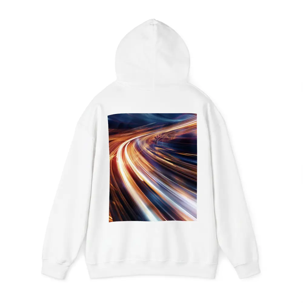 Abstract Light Trails Speed Dark Blue Background – Hoodies