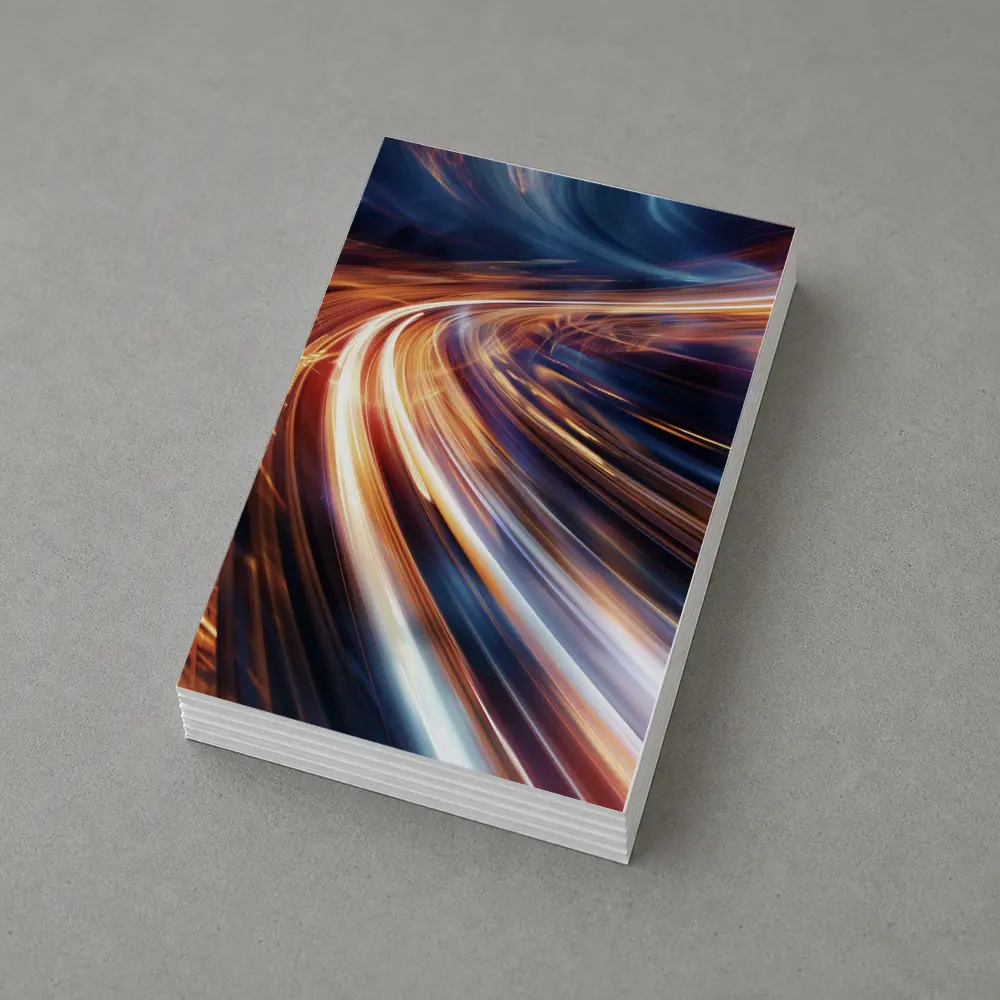Abstract Light Trails Speed Dark Blue Background – Postcards