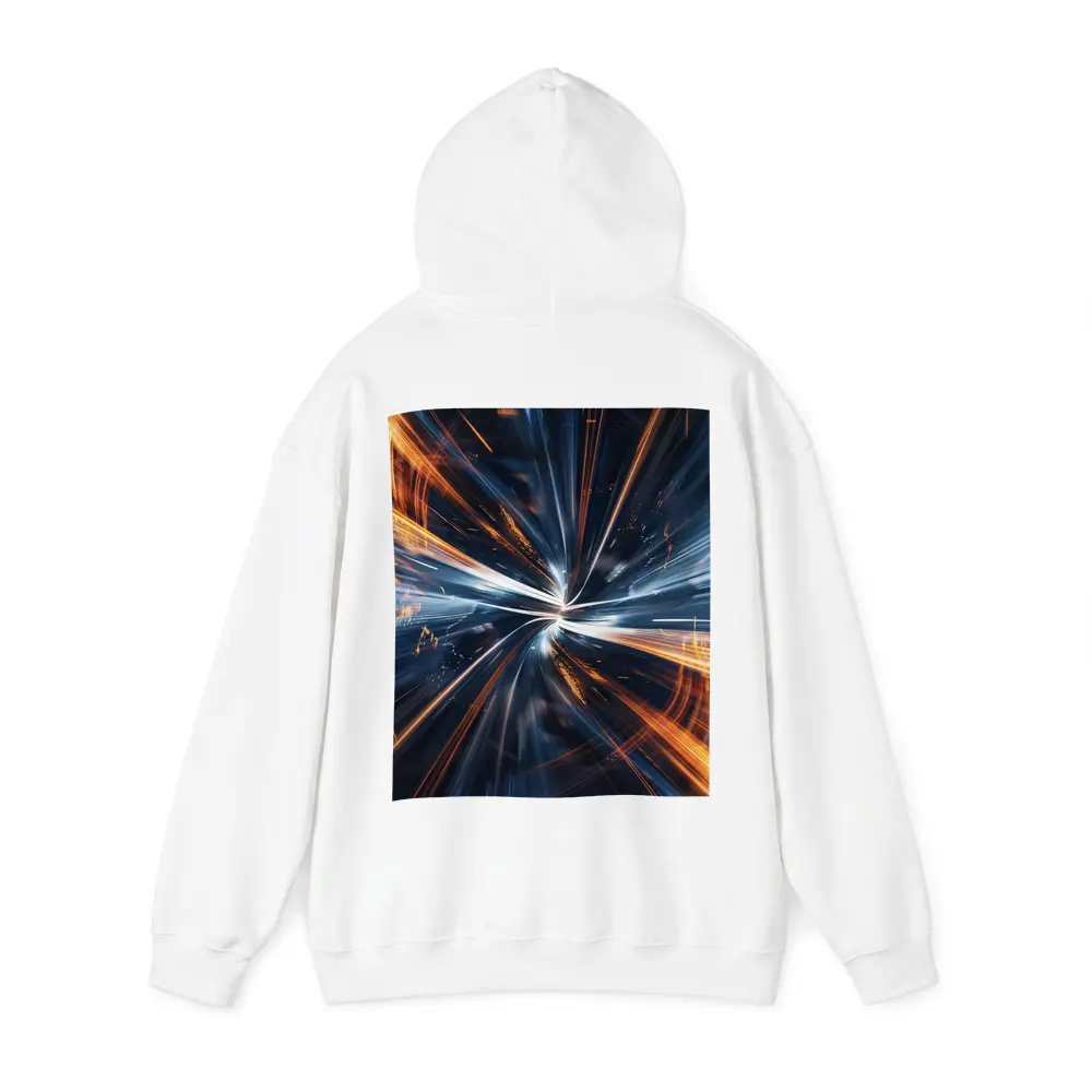Blue Orange Light Speed Tunnel Abstract Art – Hoodies