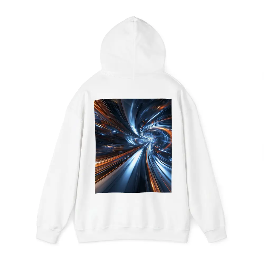 Blue Orange Swirl Abstract Digital Art – Hoodies