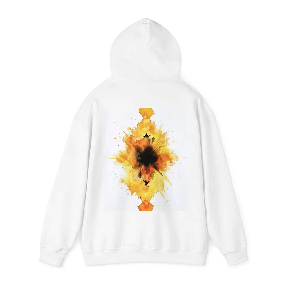Fiery Watercolor Explosion Abstract Art Yellow – Hoodies