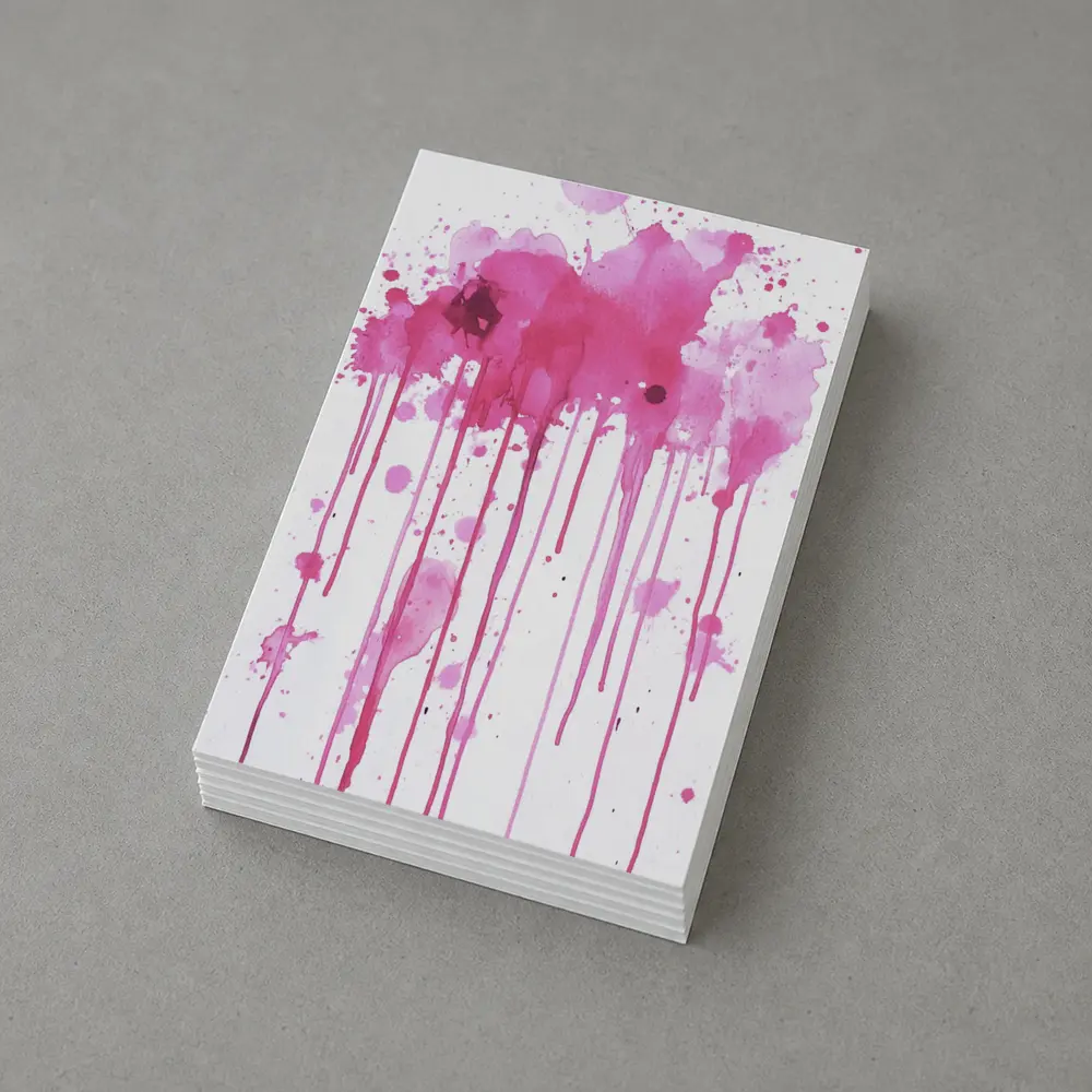 Pink Watercolor Splatter Drips Abstract Art – Postcards