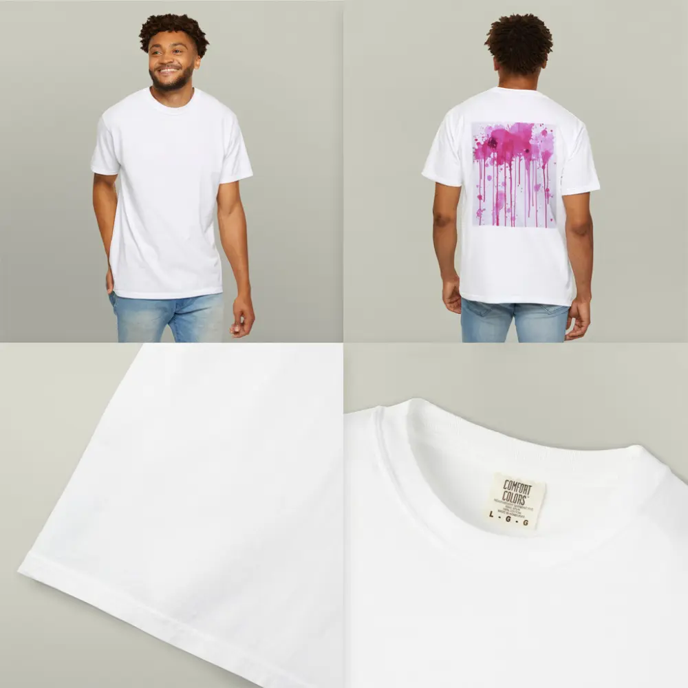 Pink Watercolor Splatter Drips Abstract Art – T-Shirts