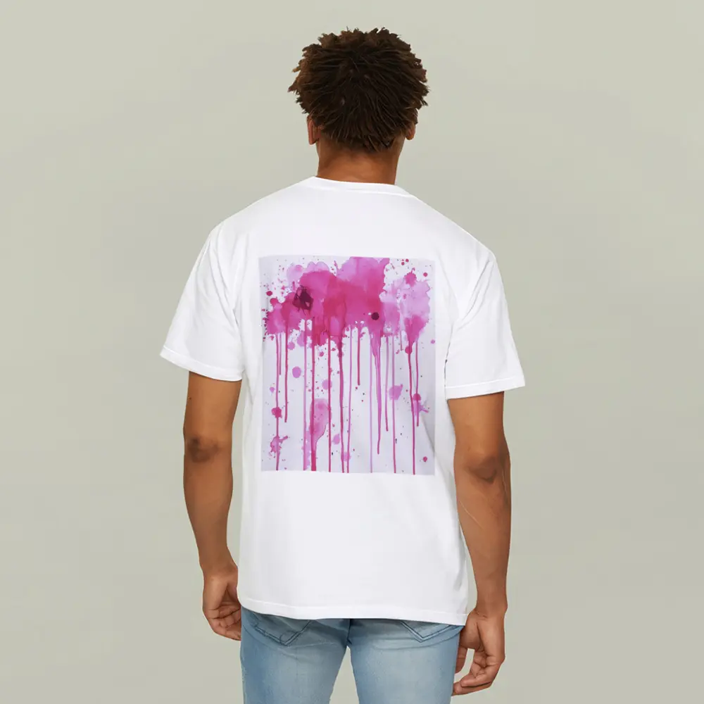 Pink Watercolor Splatter Drips Abstract Art – T-Shirts