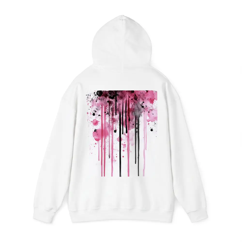 Pink Black Watercolor Drip Splash Art – Hoodies