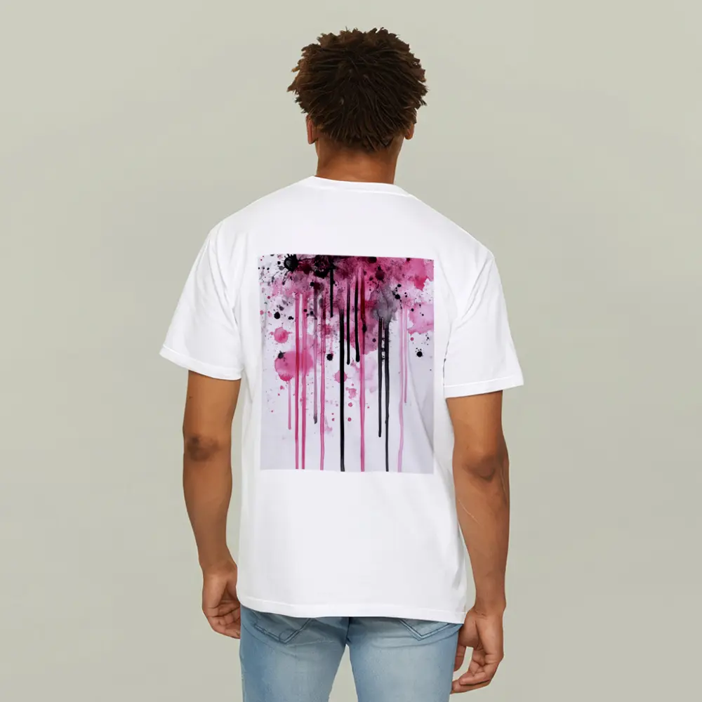 Pink Black Watercolor Drip Splash Art – T-Shirts