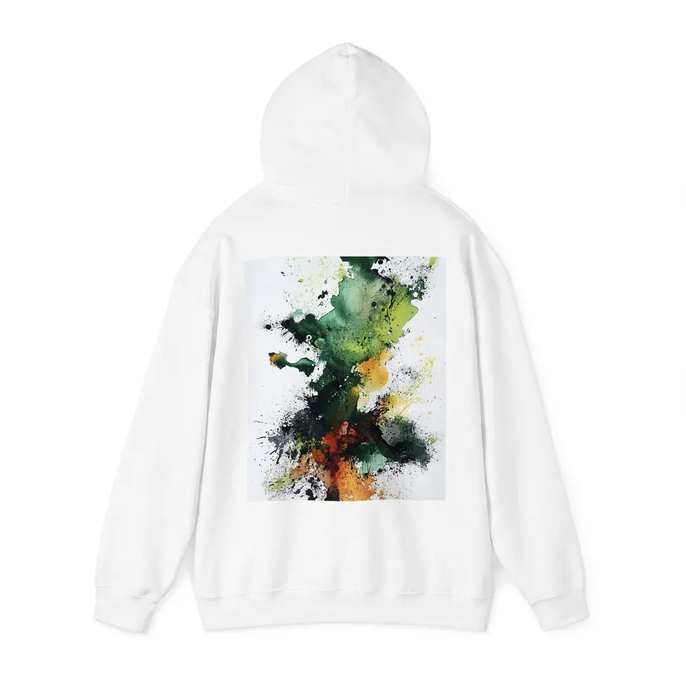 Green Orange Abstract Ink Splash Art – Hoodies
