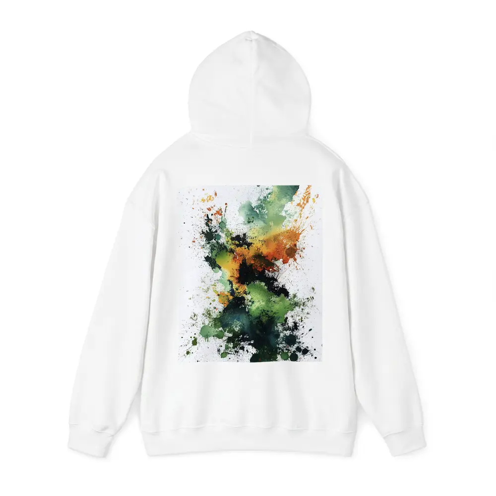 Green Orange Abstract Ink Splash Art – Hoodies