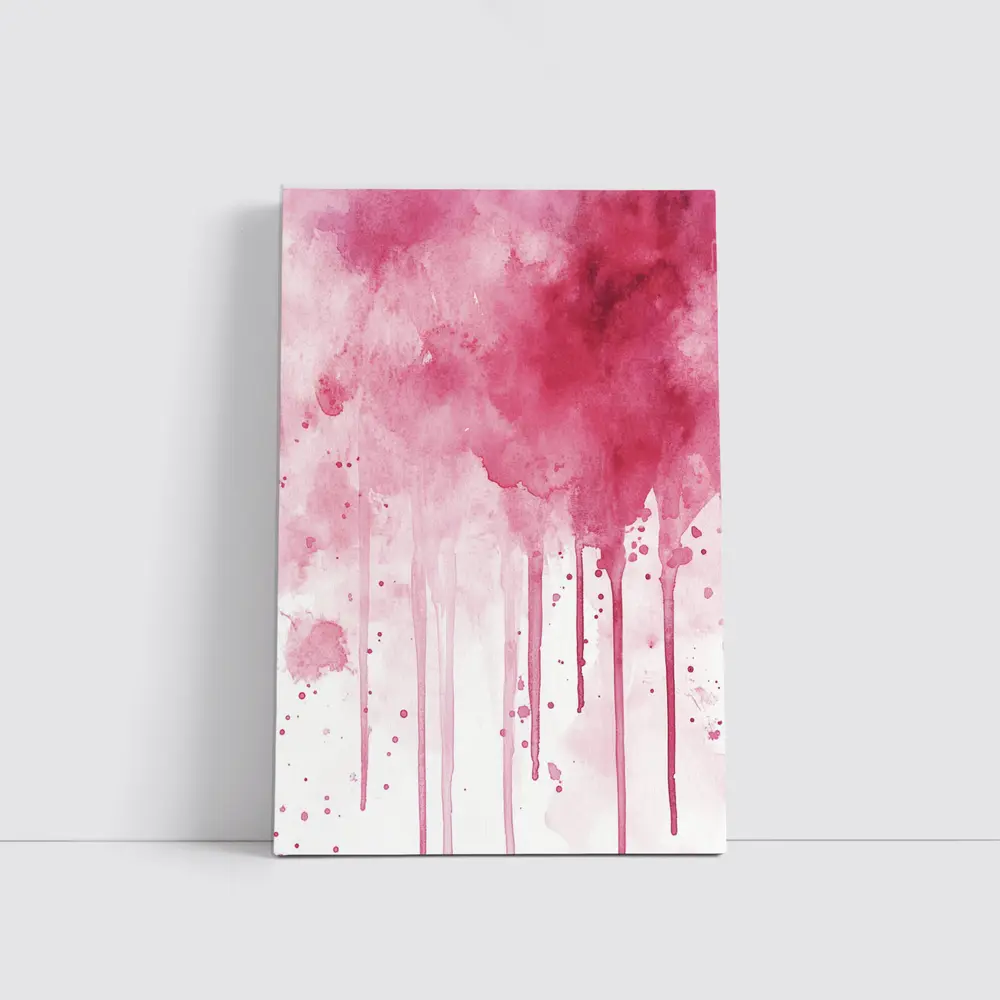 Pink Watercolor Drips Abstract Art – Wall Art