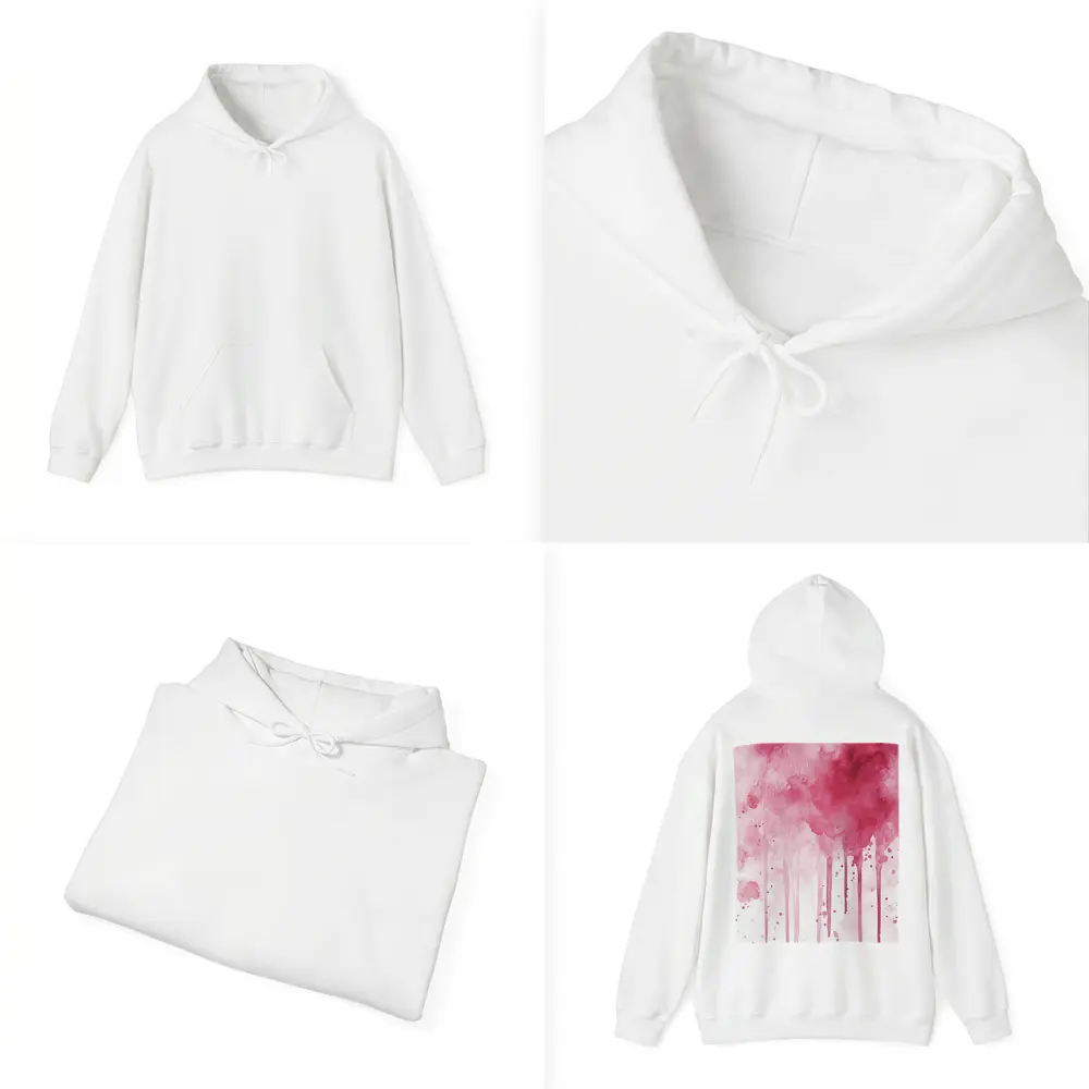 Pink Watercolor Drips Abstract Art – Hoodies