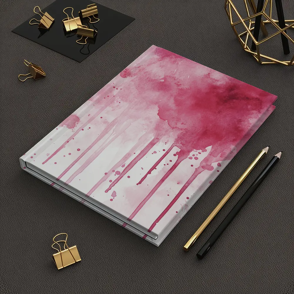 Pink Watercolor Drips Abstract Art – Notebooks