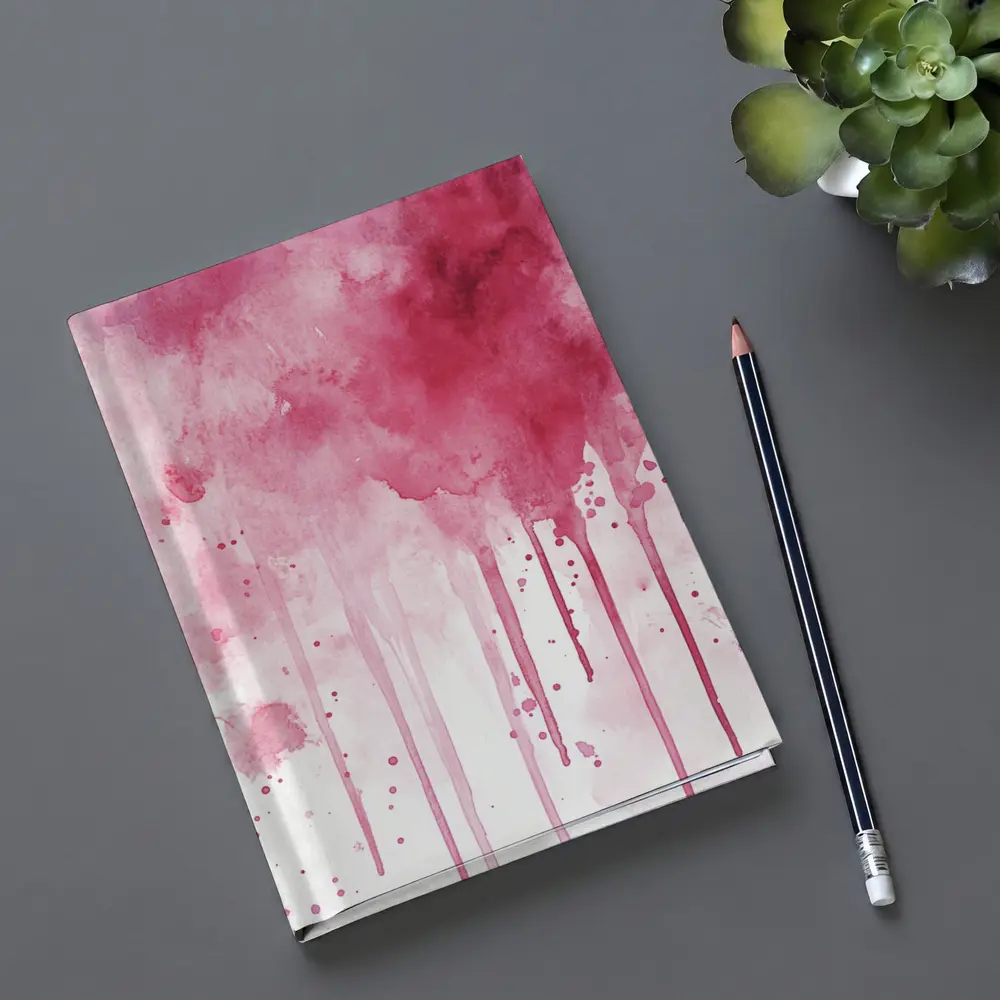 Pink Watercolor Drips Abstract Art – Notebooks