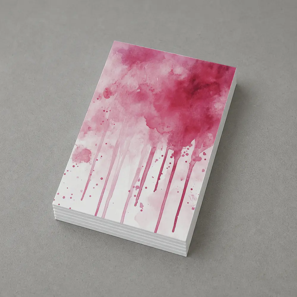 Pink Watercolor Drips Abstract Art – Postcards