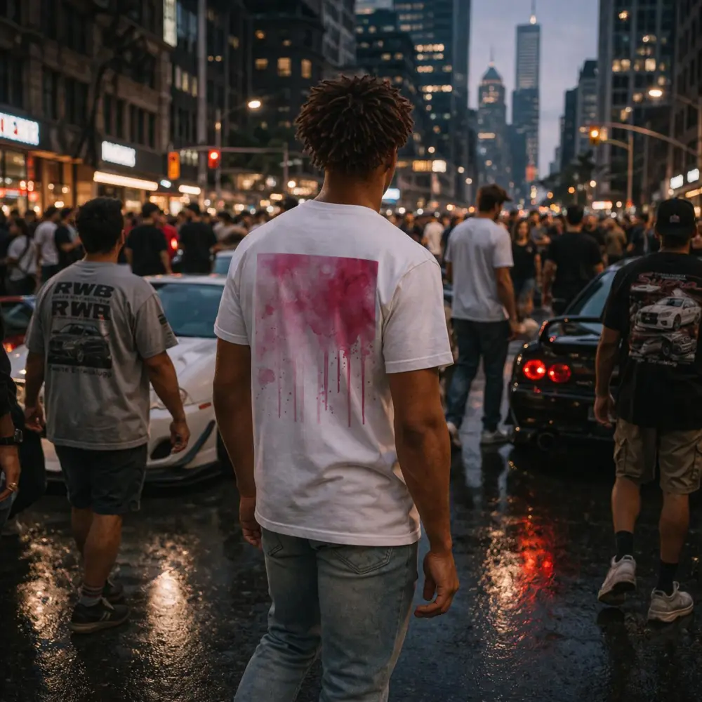 Pink Watercolor Drips Abstract Art – T-Shirts