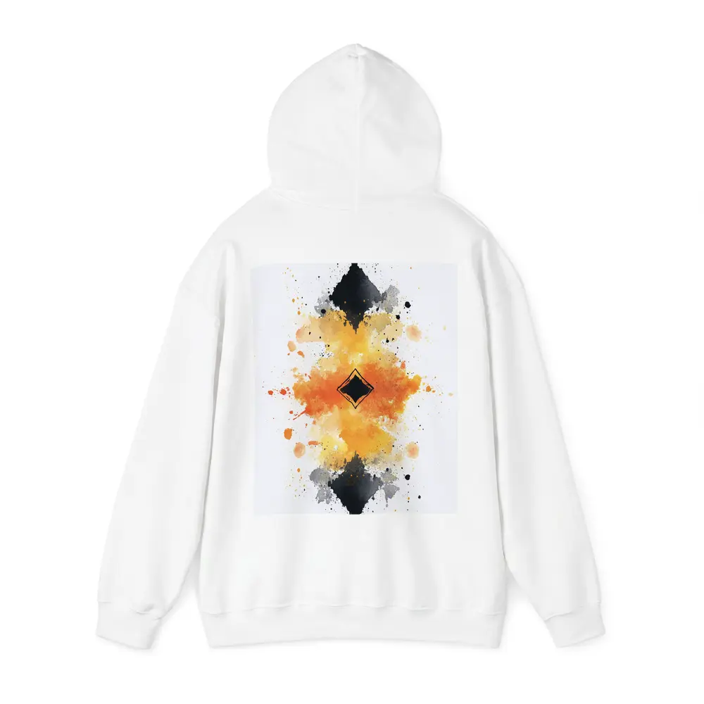 Abstract Watercolor Ink Splash Orange Black – Hoodies