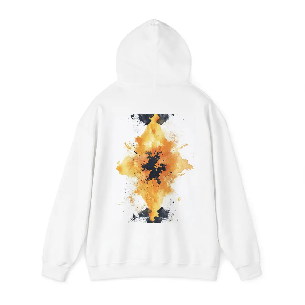 Orange Black Ink Splash Abstract Art – Hoodies