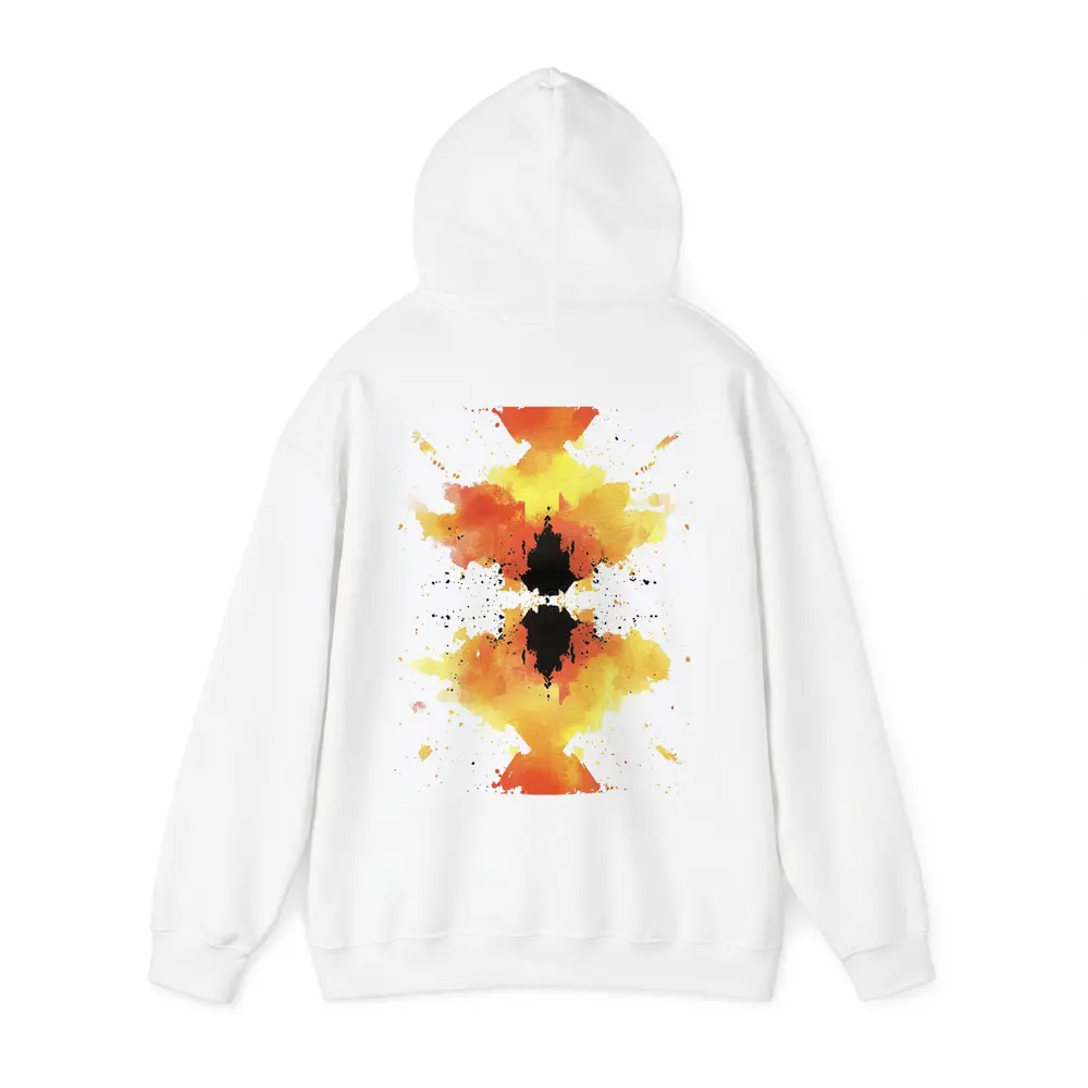 Orange Yellow Black Watercolor Abstract Symmetrical Art – Hoodies