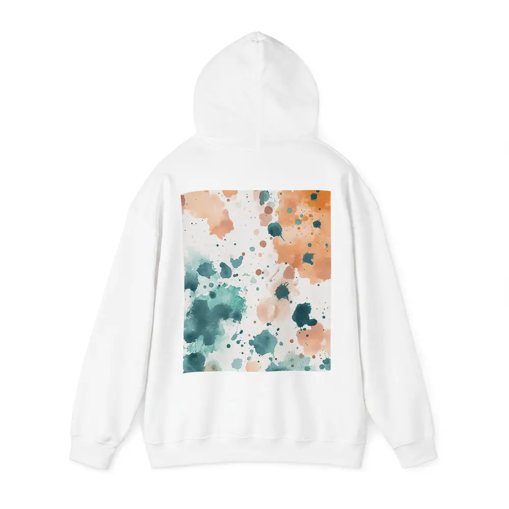 Teal Orange Watercolor Splatter Abstract Art – Hoodies