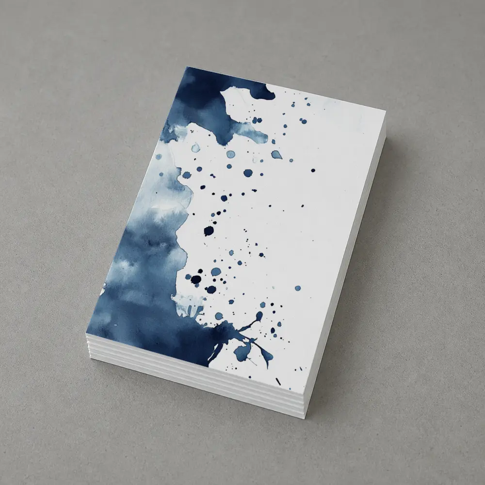 Navy Blue Watercolor Ink Splash Abstract Art – Postcards
